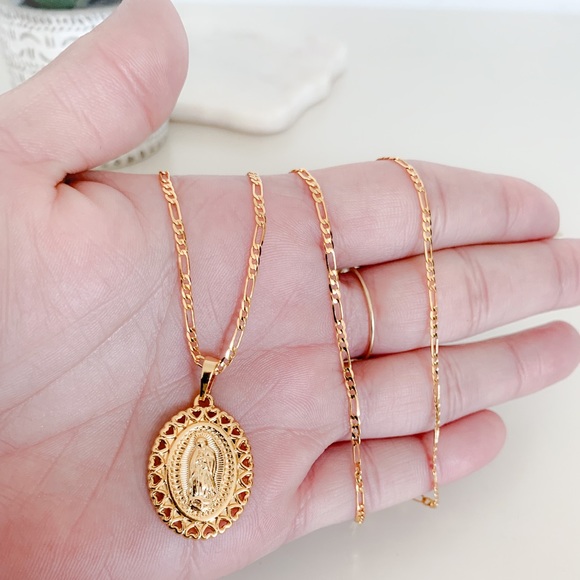 🎉HP🎉Virgin Mary Necklace | 24k Gold Filled - Picture 8 of 9